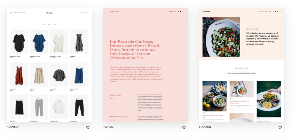 Squarespace different themes